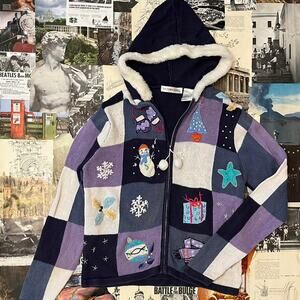 Adorable christmas hoodie purple and